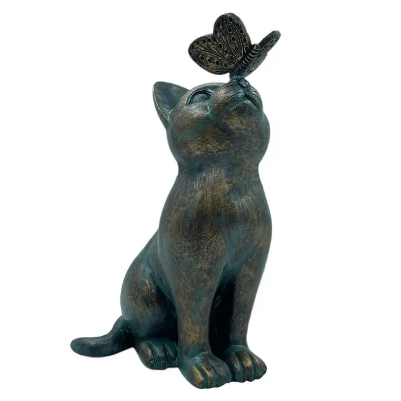 

Cat Statue Cute Kitten Yard Decorations Whimsical Decorative Cat Figurine for Home Indoor Outdoor Yard Porch Balcony Garden