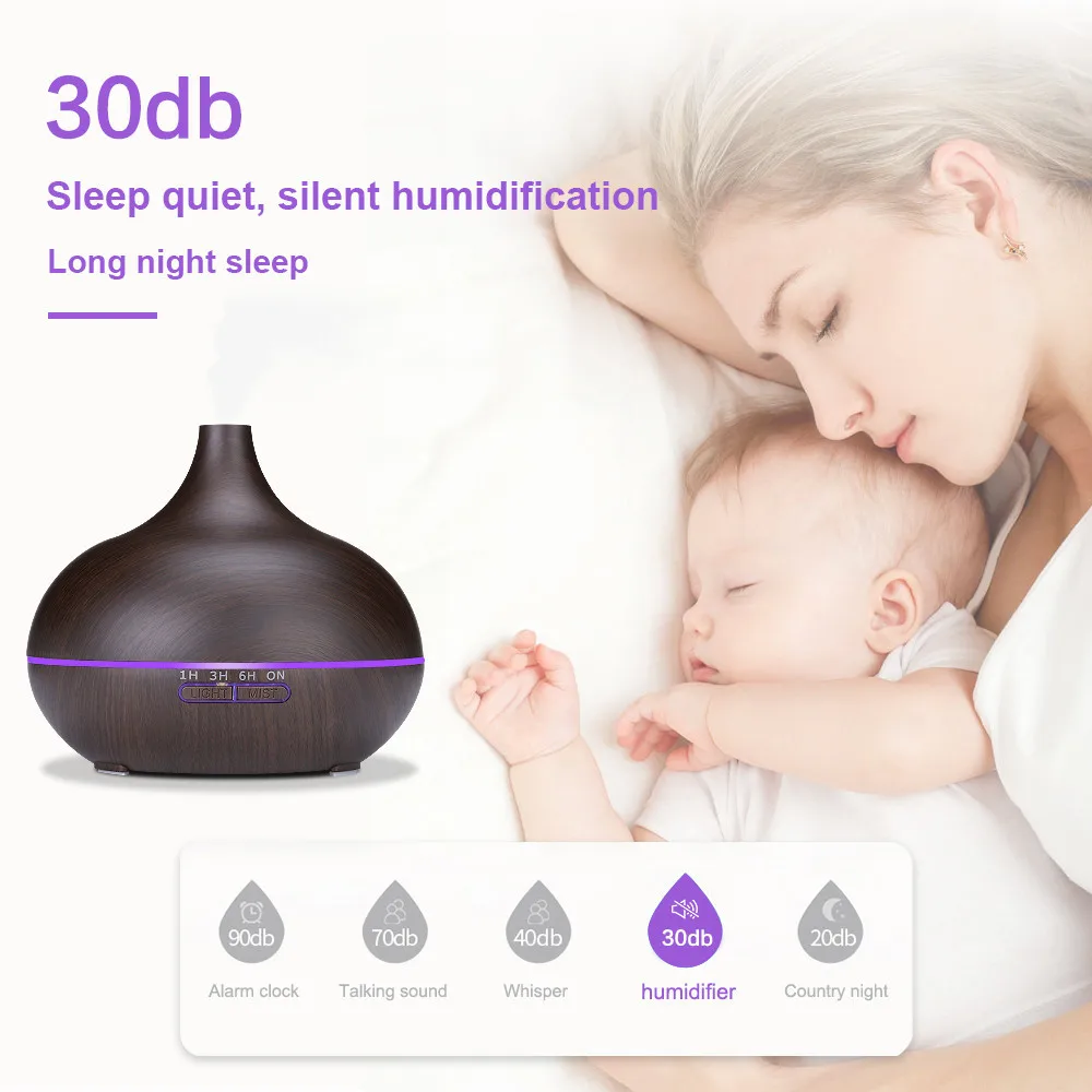 Timeable Aromatic Diffuser Office Air Humidifier USB Ultrasonic Mist Chiller with 7 Color Lights Remote Control Auto-Off Safety