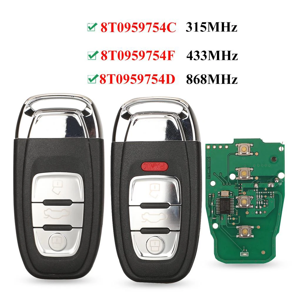 Jingyuqin الذكية مفتاح السيارة عن بعد لأودي Q5 A4L A5 A6 A7 A8 RS4 RS5 S4 S5 315MHz/433MHZ/868MHZ 8T0 959 754C
