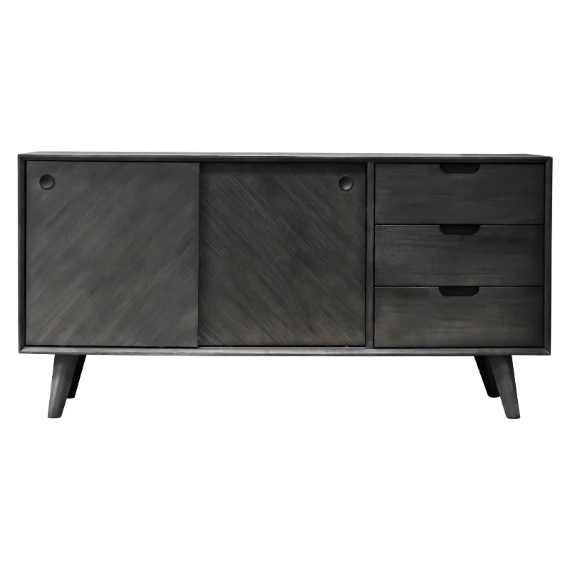 Sideboard 3 Door Self Storage Console Furniture Foldable