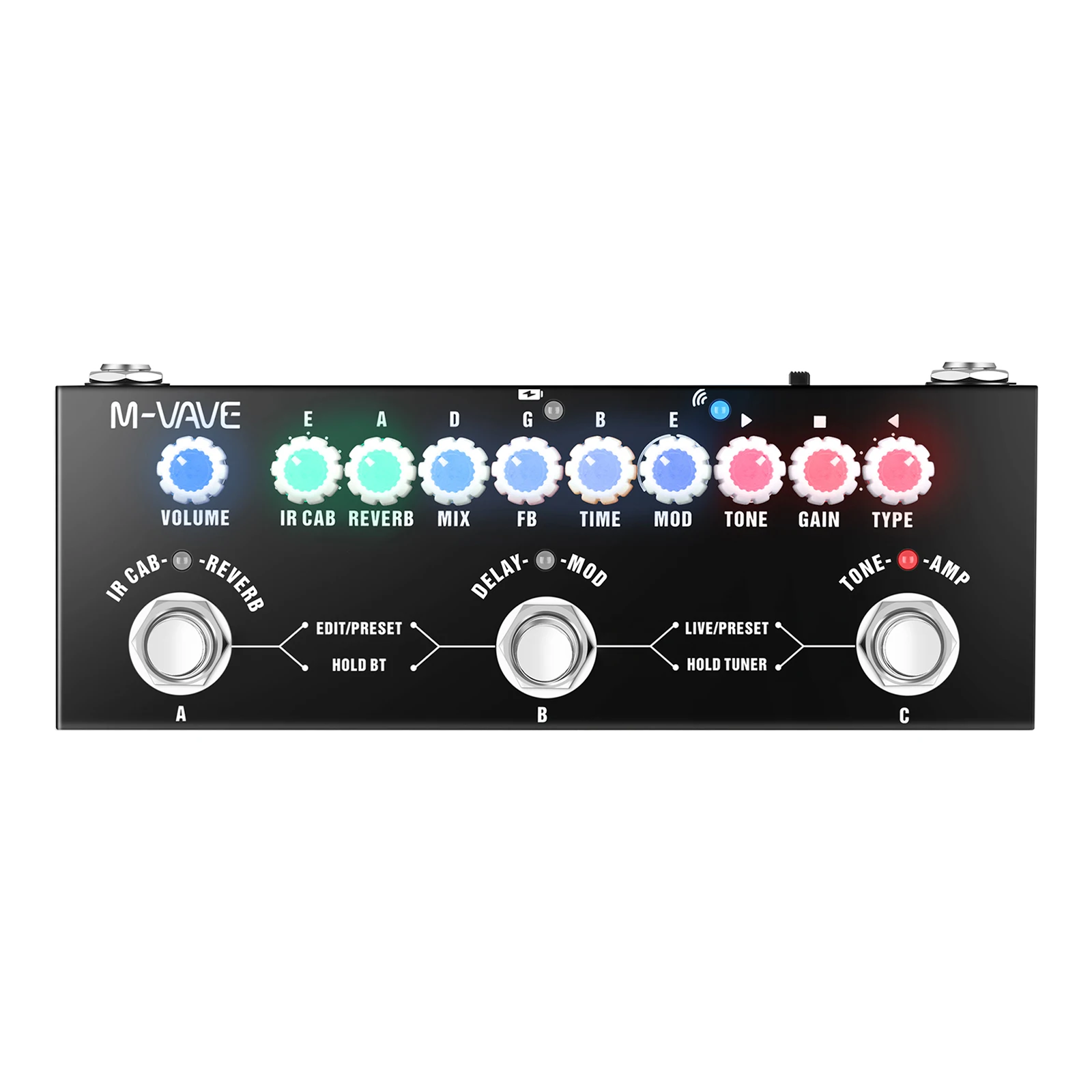 

M-VAVE CUBE BABY Multi-Effects Pedal Electric Guitar Combined Effect Pedal with Wireless Music Playback Phone Recording Audio