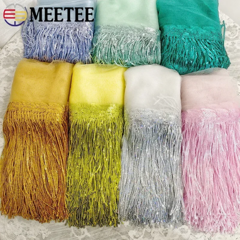 1/2/3/4/5Yards 10cm Sequin Tassel Fringe for Sewing Lace Trim Fringes Ribbon Garment Dress Decoration Trimmings DIY Accessories