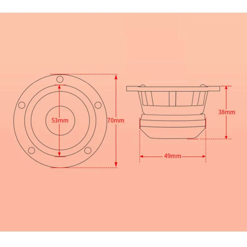 2 Stuks Van Hoge Kwaliteit Auto Audio Gemodificeerde Mid-Range Luidspreker 3 Inch Hifi Mid-Range En High-Range Full-Range Luidsprekerimpedantie 4 Ω