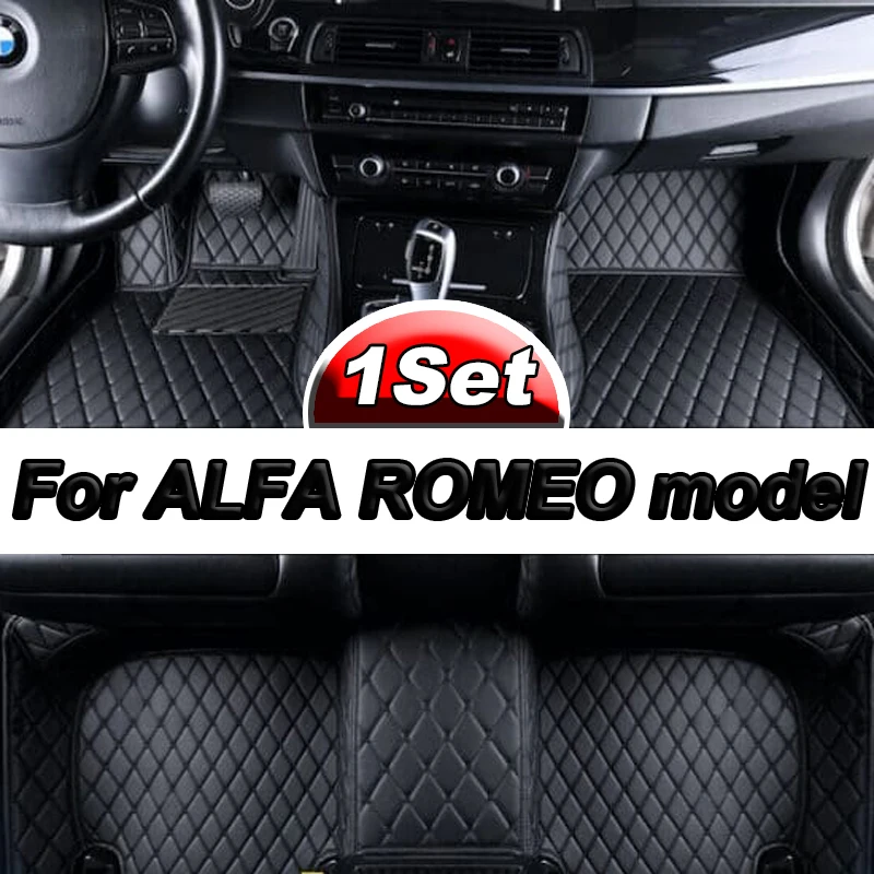 Car Floor Mats For ALFA ROMEO Giulia Mito Stelvio GT Giulietta 4C 159 Spider 916 GTV Brera Stelvio 166 147  Car Accessories