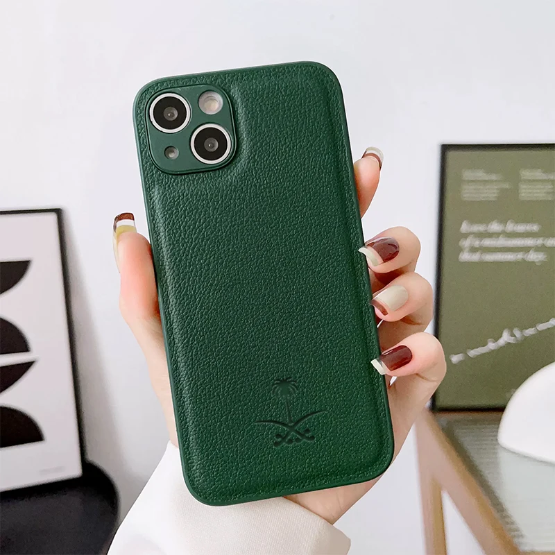 Luxuriöse Palm-Handyhülle mit Aufdruck für iPhone 16 15 14 Plus 13 12 11 Pro Max 16e – Funda Saudi-Arabien Kokosnussbaum-Hüllen