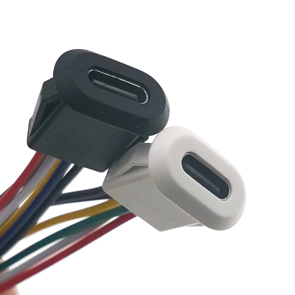 6-pinowe złącze USB typu C żeńskie typu C z klamrą na kartę 5A Wysokoprądowe gniazdo szybkiego ładowania Port danych USB-C Gniazdo wtyczki ładowarki