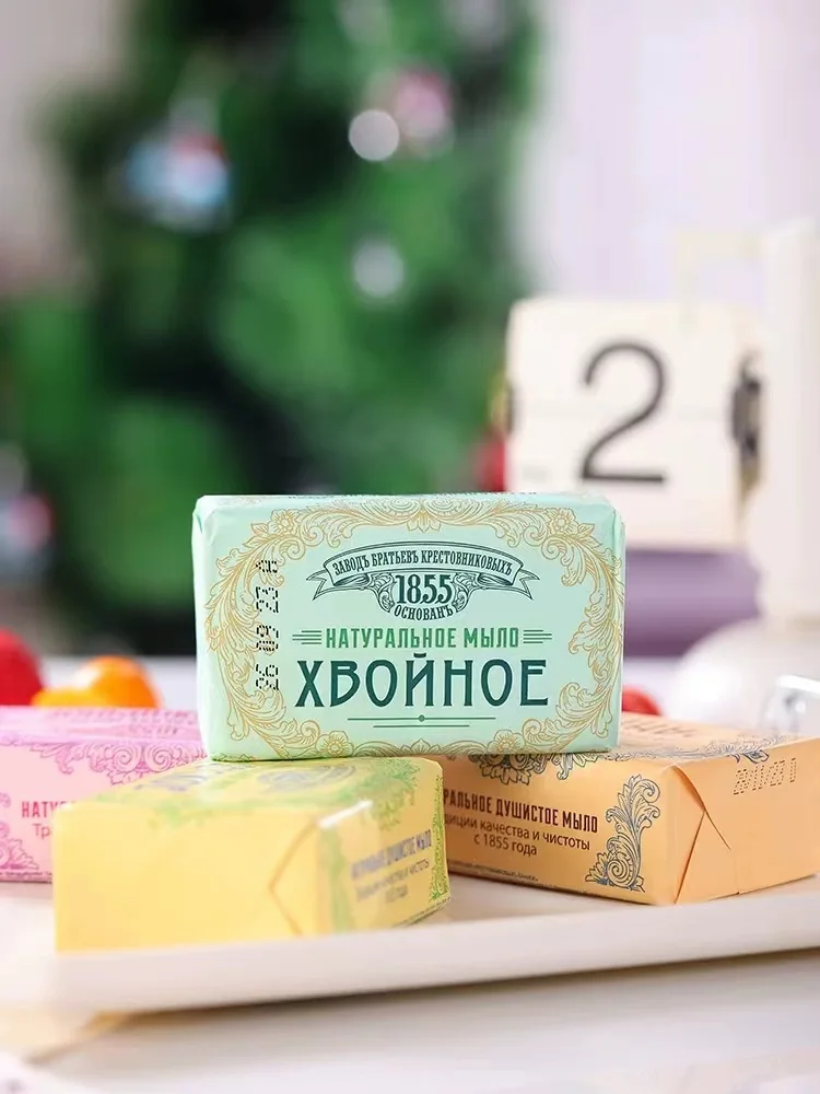 روسيا 1855 صابون الزيت العطري الوردي اللوز المخمر يدويًا، صابون التنظيف، صابون الاستحمام 190 جرام