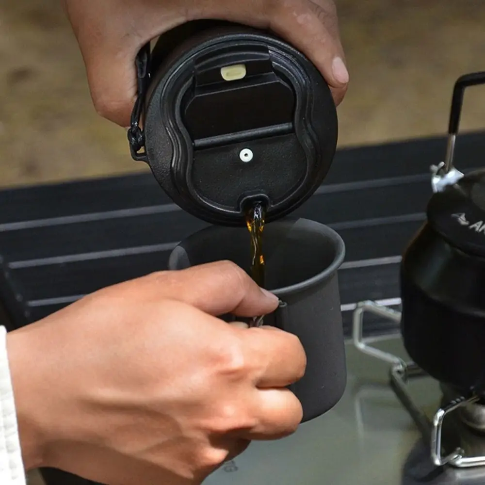 316 Stainless Steel Octagonal Insulated Coffee Cup 440ml Portable Car Water Cup Black/Red Accompanying Cup