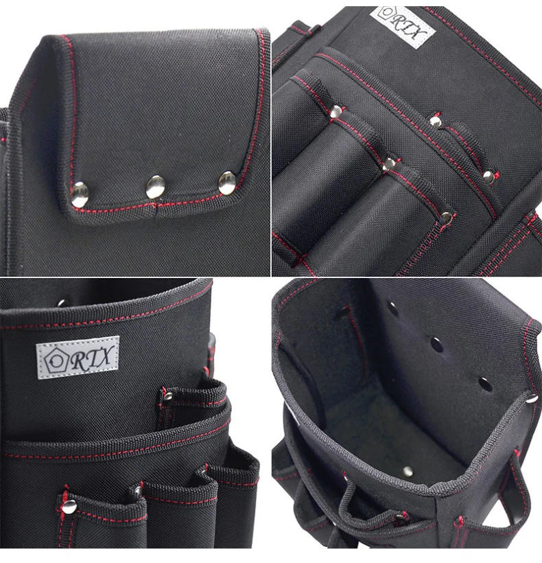 Multifunctional Tool Belt Pouch 600 Encrypted Oxford Cloth Rivet Reinforcement Adjustable Belt Multiple Tool Pockets Big Volume