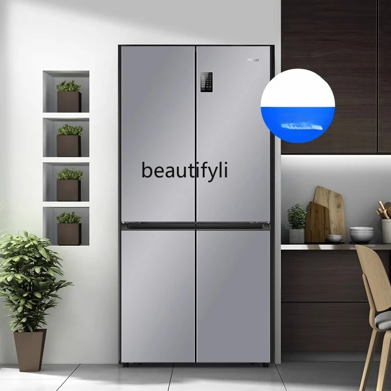 ثلاجة E132 سعة 530 لترًا من الدرجة الأولى وكفاءة استخدام الطاقة وسعة كبيرة تتقاطع بأربعة أبواب وتبريد مزدوج مفتوح وخالي من الصقيع