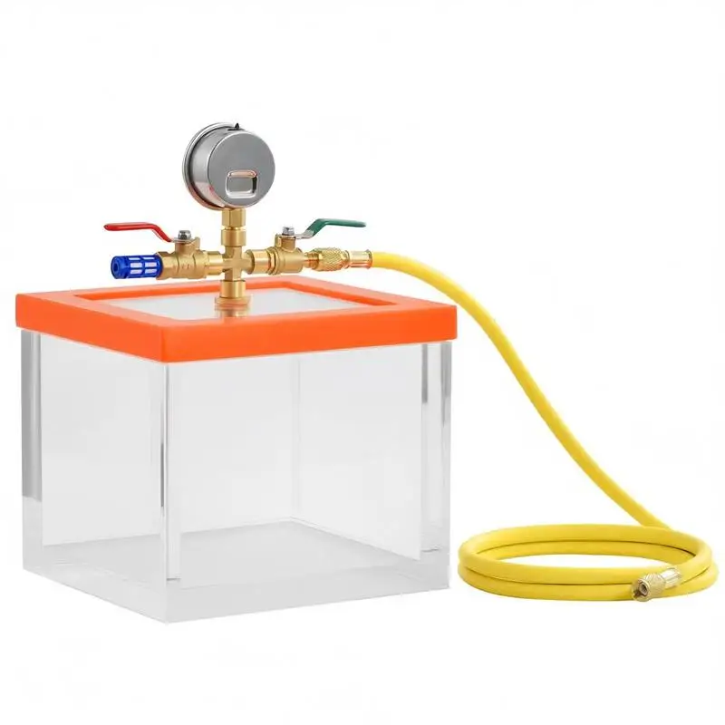 

2 Gallon Vacuum Chamber, Upgraded Multipurpose Acrylic Vacuum Degassing Chamber, Transparent Vacuum Chamber, for Resin Degassing, Silica Gel Degassing, Gypsum Degassing and Vacuum Extraction