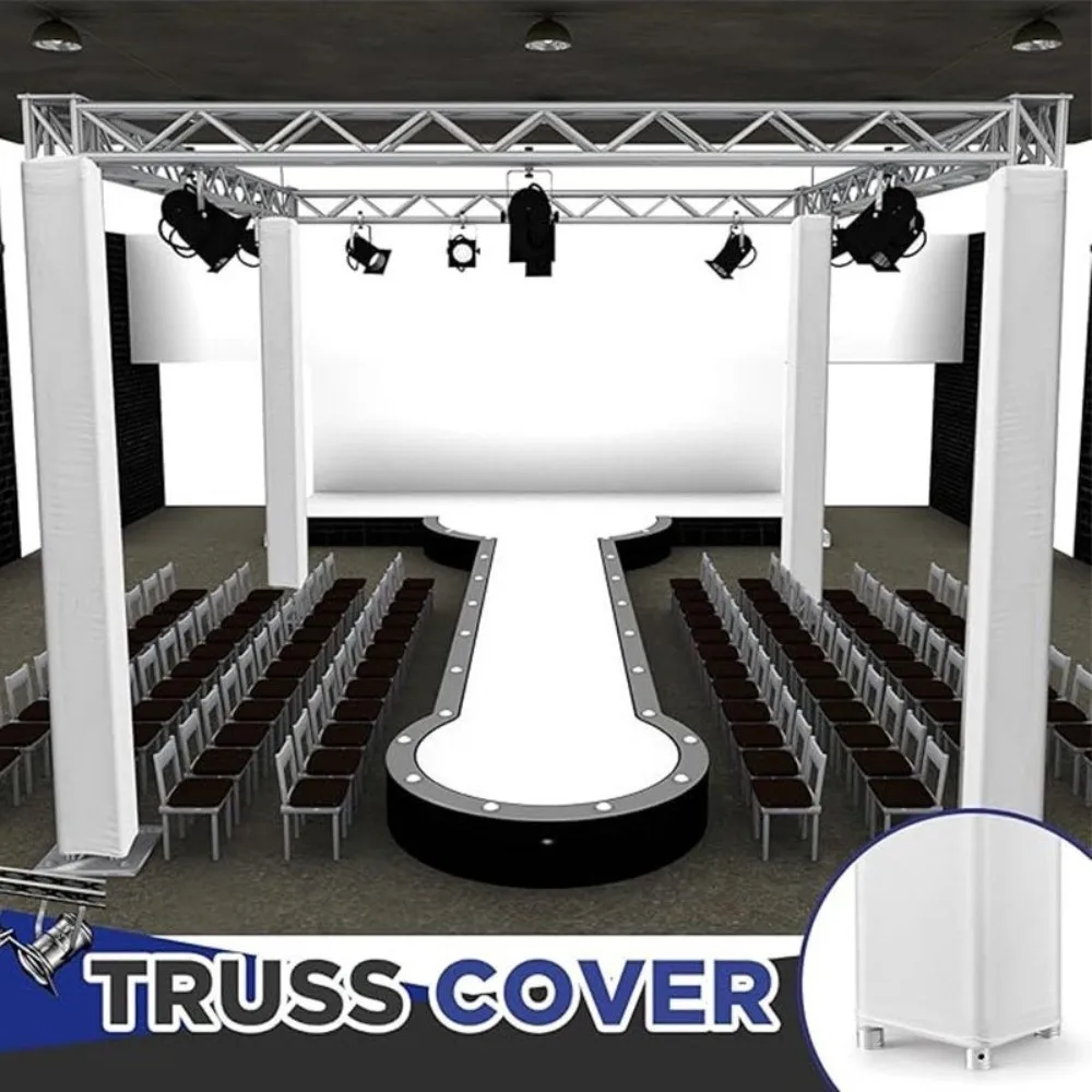 2pcs Portable Elastic Fabric Truss Cover 2M Easy Installation Scrim Sleeves Decorative Truss Sock Wedding Stage Decor