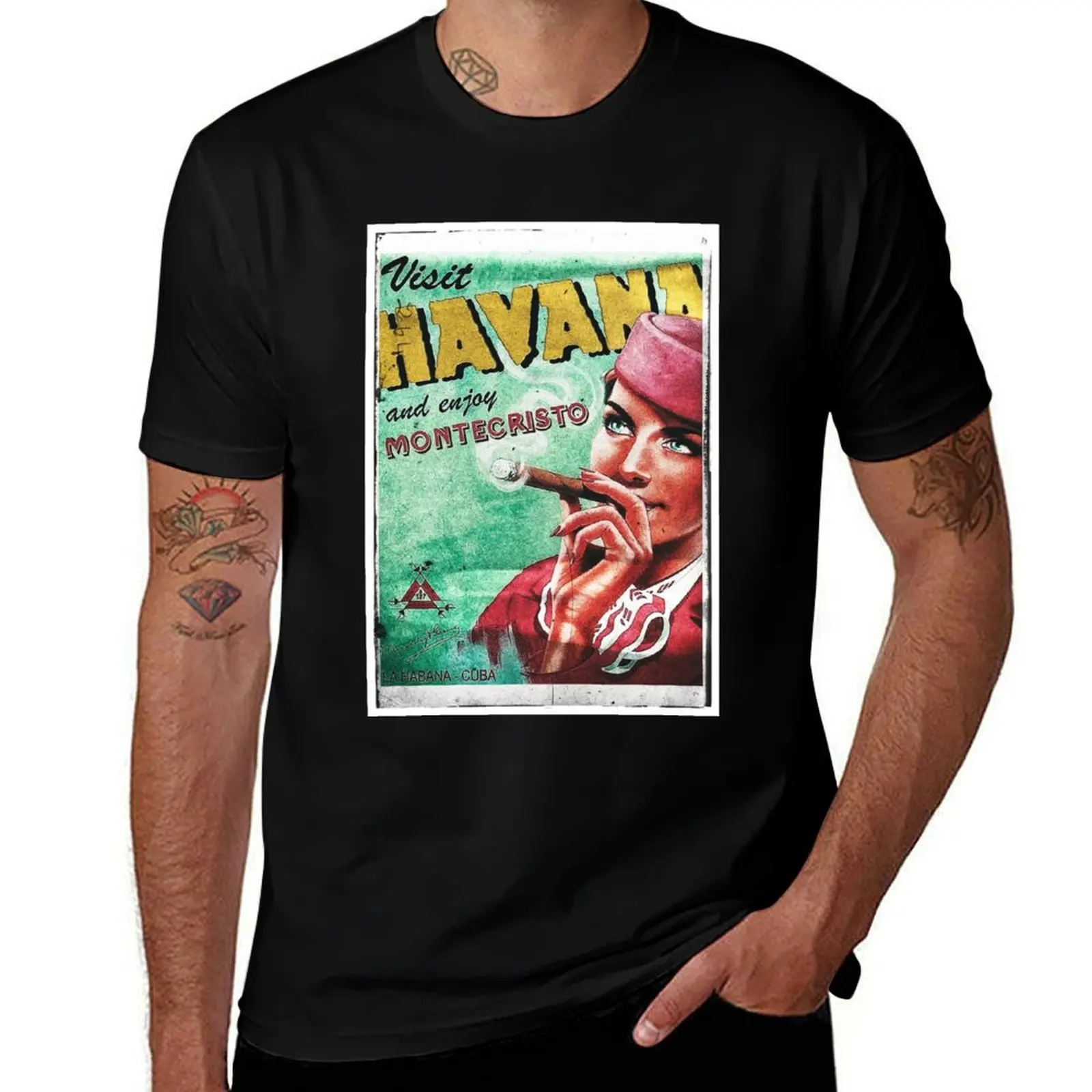 Camisas CRISTO, camisetas de anime, camisetas con póster, camiseta MONTE, camiseta de algodón de gran tamaño, camiseta cubana, gráfico para hombre, cigarro