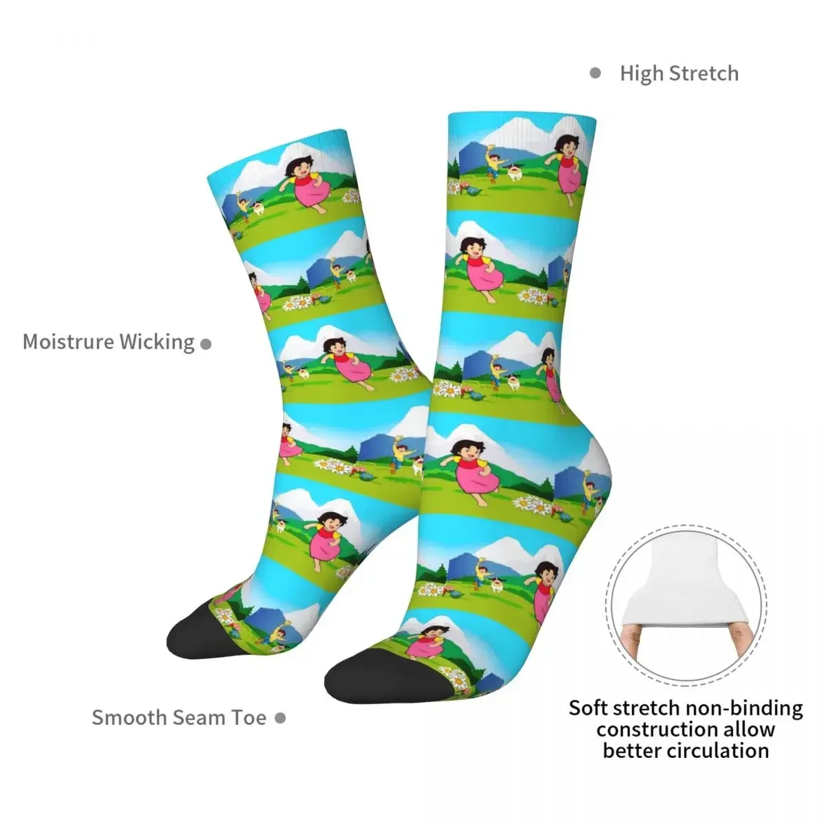 Heidi Socken Harajuku Superweiche Strümpfe Ganzjahres-Langsocken Zubehör für Unisex-Geschenke