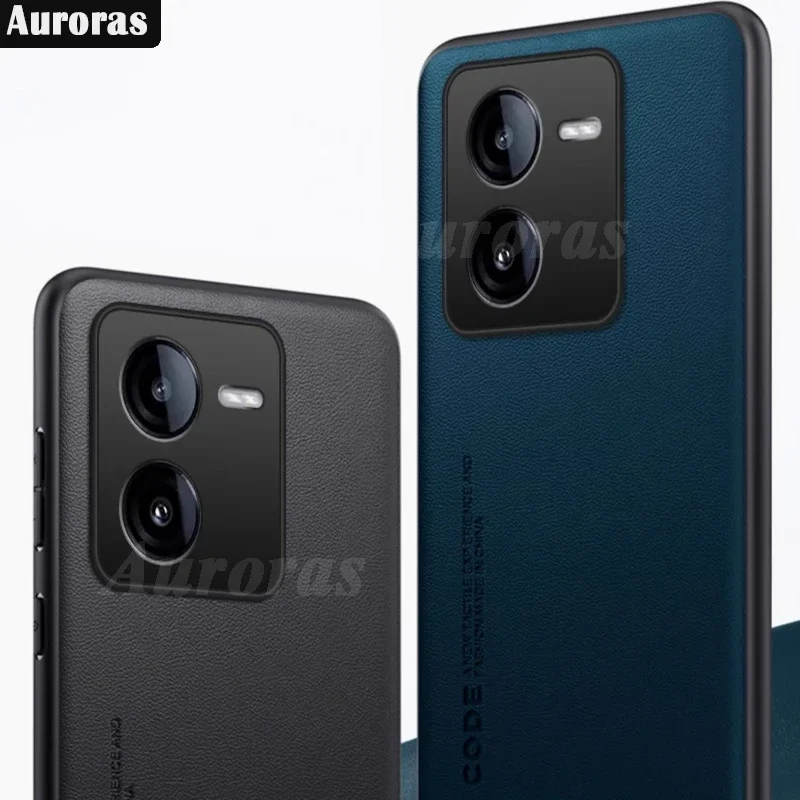 Skinlee For IQOO Z9 5G Z9X 5G Case Solid Color Leather Soft Border Shockproof Cover For IQOO Z9 Turbo Back Casing