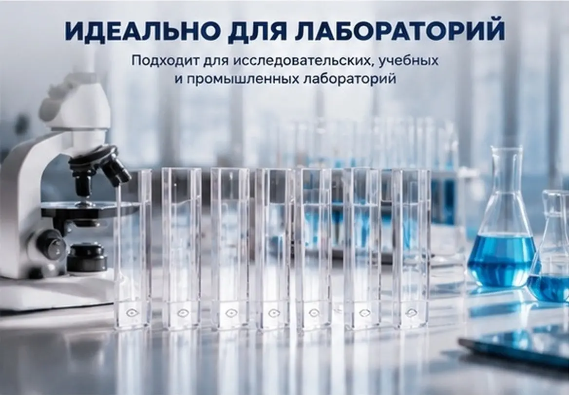 10pcs Disposable Plastic Cuvette 4.5Ml Polystyrene Clear For Spectrophotometer Lab Use Standard Cuvette Teaching Equipment