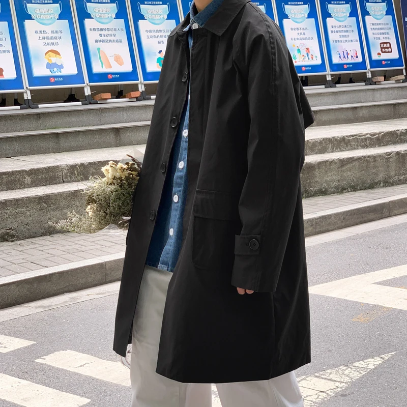 

LAPPSTER-Youth Men Harajuku Oversized Coats Korean Fashions Long Trench Coat 2023 Windbreaker Japanese Streetwear Jackets Coat