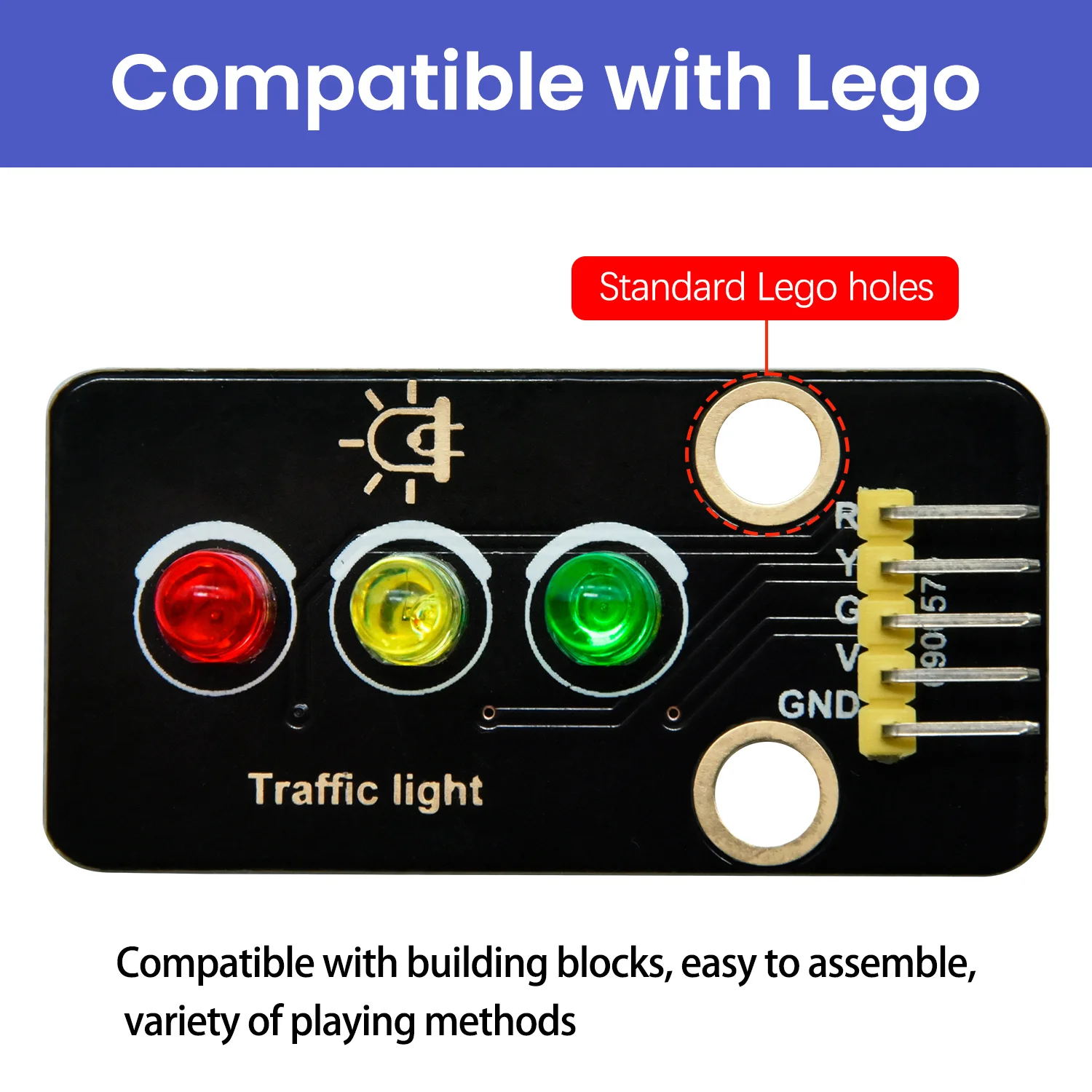 Keyestudio Traffic Light Module For Arduino Optional With/without Shell Compatible With Lego Connect To Arduino Board