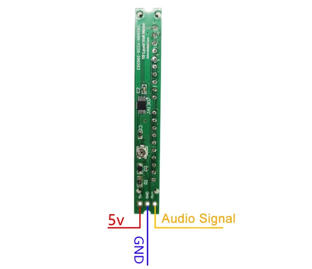 LED Music Battery Level Indicator Music Rhythm Spectrum Dynamic Atmosphere Light Voltage Indicator DIY Audio Power Amplifier