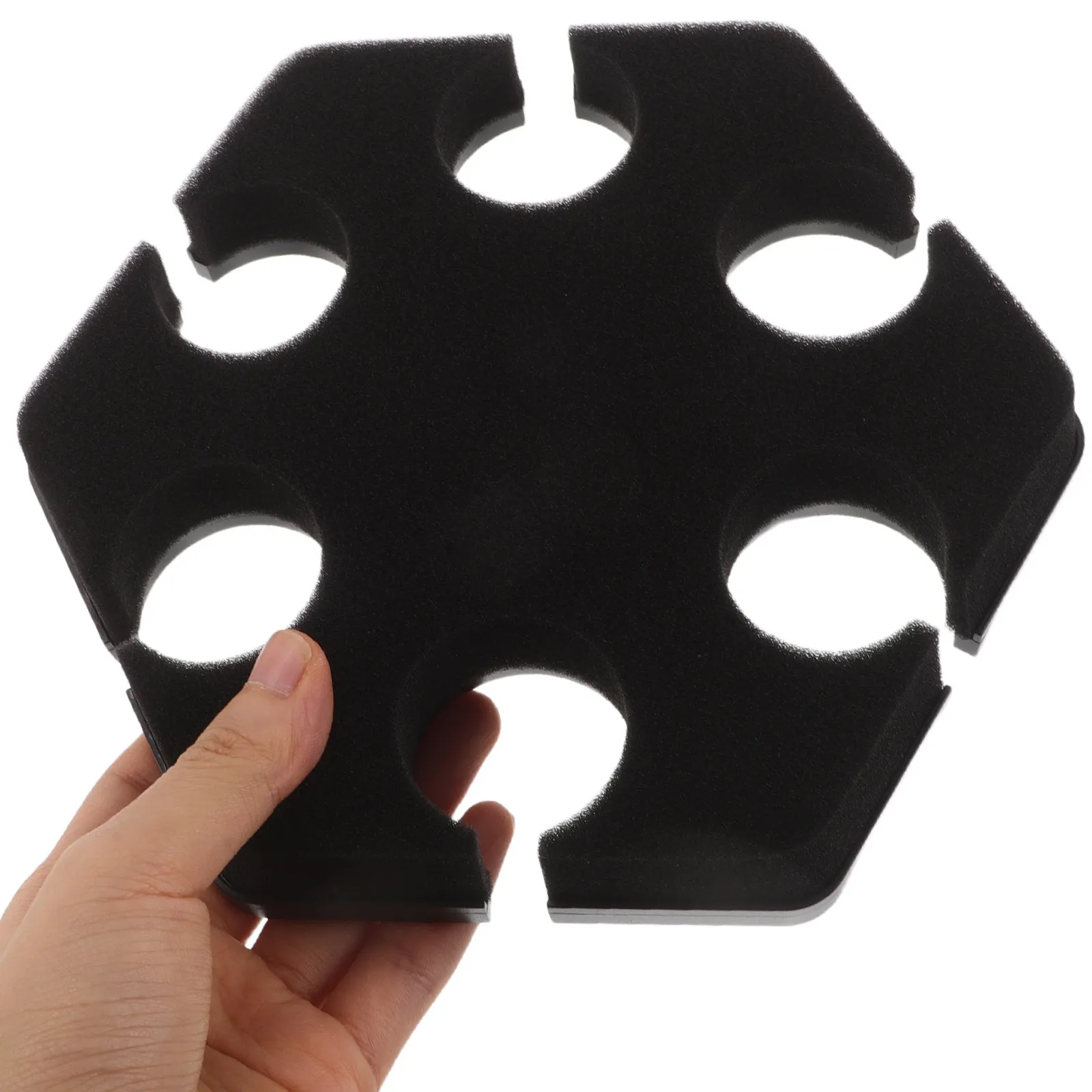 Hexagonal Microphone Tray Holder for Wireless & Wired Mics – Non-Slip, Shock-Absorbing, Stable Stage Stand
