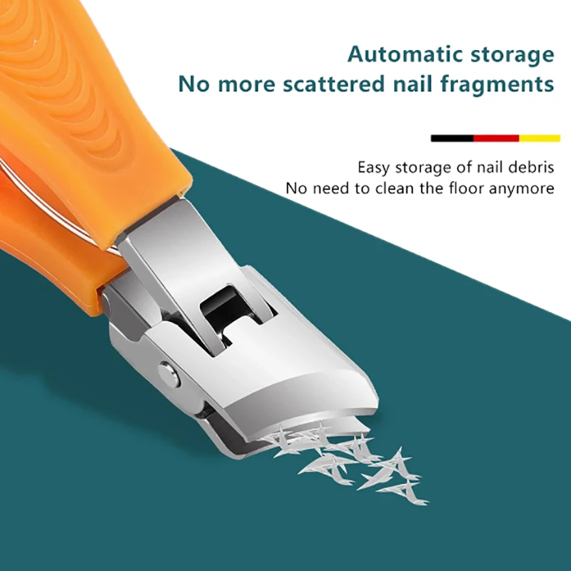 Professionelle Schräge Nagelknipser Breite Backenöffnung Anti-Splash Nagelknipser Edelstahl Zehennagelzange Maniküre Werkzeuge