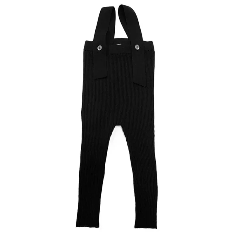 Newborns Baby Boys Girls Knitting Suspenders Rompers Pants Clothes Toddlers Kids Jumpsuit Long Pants Knitted Trousers Bodysuit