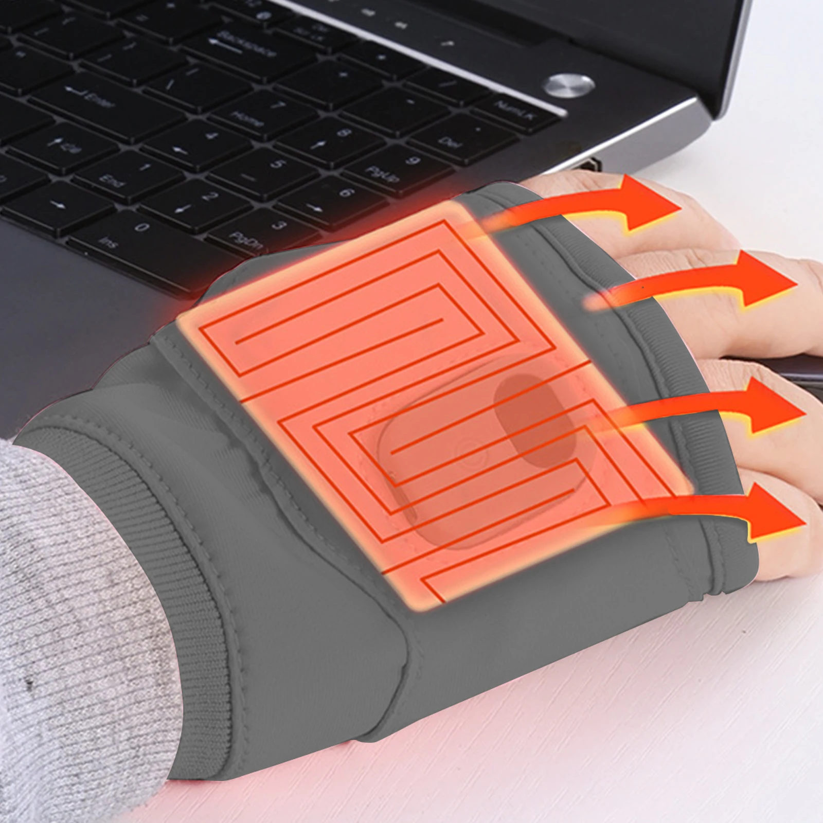 

Rechargeable USB Fingerless Heating Gloves 3 Heating Levels Electric Heated Gloves Electric Hand Warmers Winter Gloves