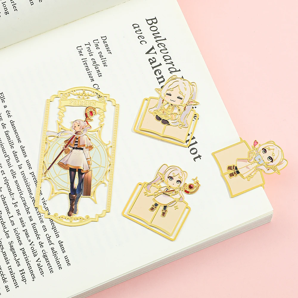 1 قطعة حامل كتب مرجعي مجوف ذو طابع كرتوني ذهبي عالي الجودة، نمطين، للتعلم والمكتب والقراءة.