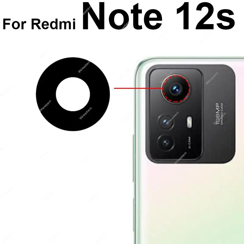 Rear Camera Glass Lens For Xiaomi Redmi Note 12 12 Pro Plus 12S 12 Turbo Speed 5G Back Camera Lens Glass with Sticker Adhesive