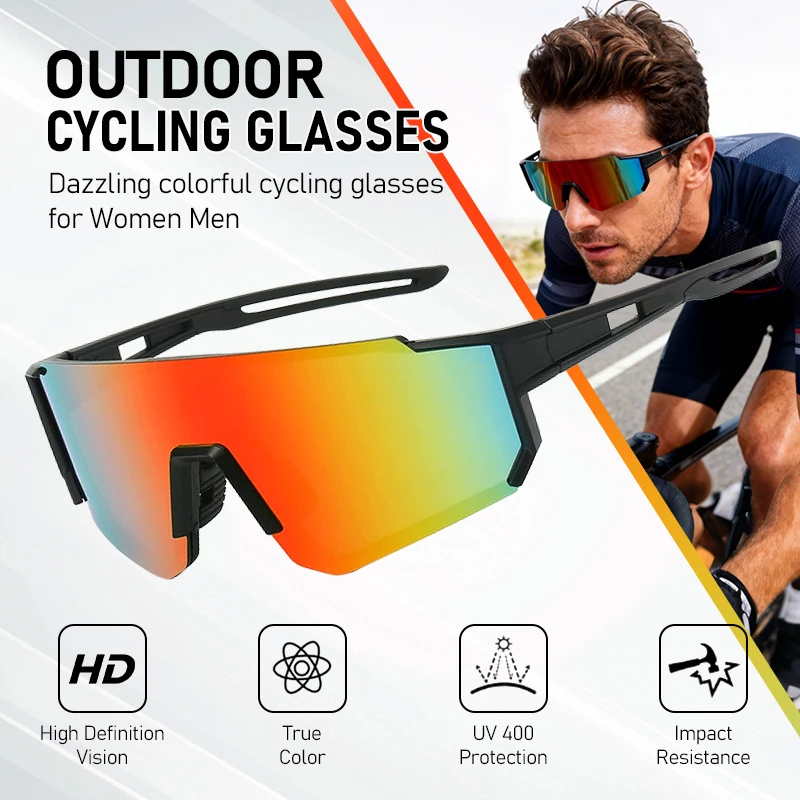 Motorcycle Goggles Cycling Sunglasses Ski Windproof Outdoor Sports Bike Glasses for Men Women HD Vision Bicycle Eyewear