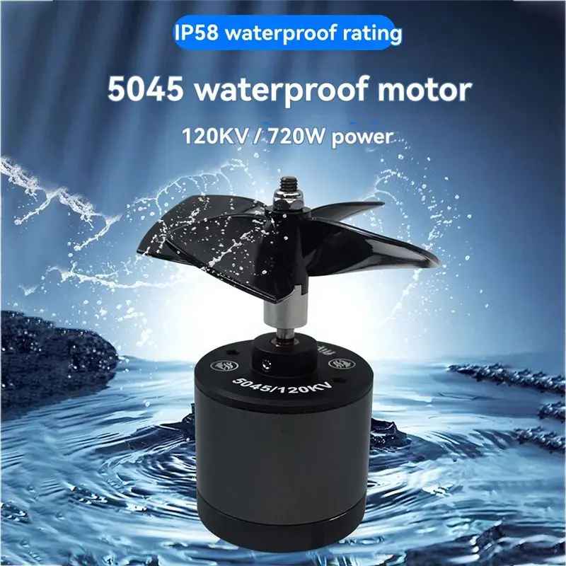 DT23 for FLIPSKY 5045 Waterproof Brushless Motor 120kv 720W for Underwater Robot Eboat Efoil Lifeboat Black