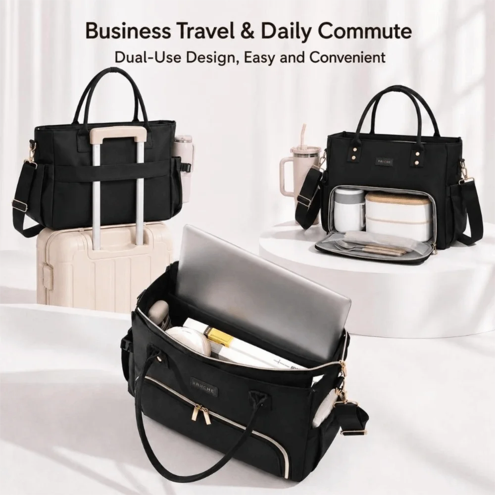 Large Capacity Lunch Bag Tote Bag Insulated Lunch Compartment Large Cup Holder Teacher Nurse Bag Laptop Bag Office College