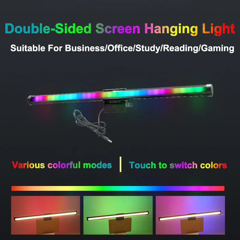 LED Desk Lamp Monitor Light Bar Eye-Care Stepless Dimming Lighting Table Lamp Computer Monitor Screen Light Bar for Work Gaming