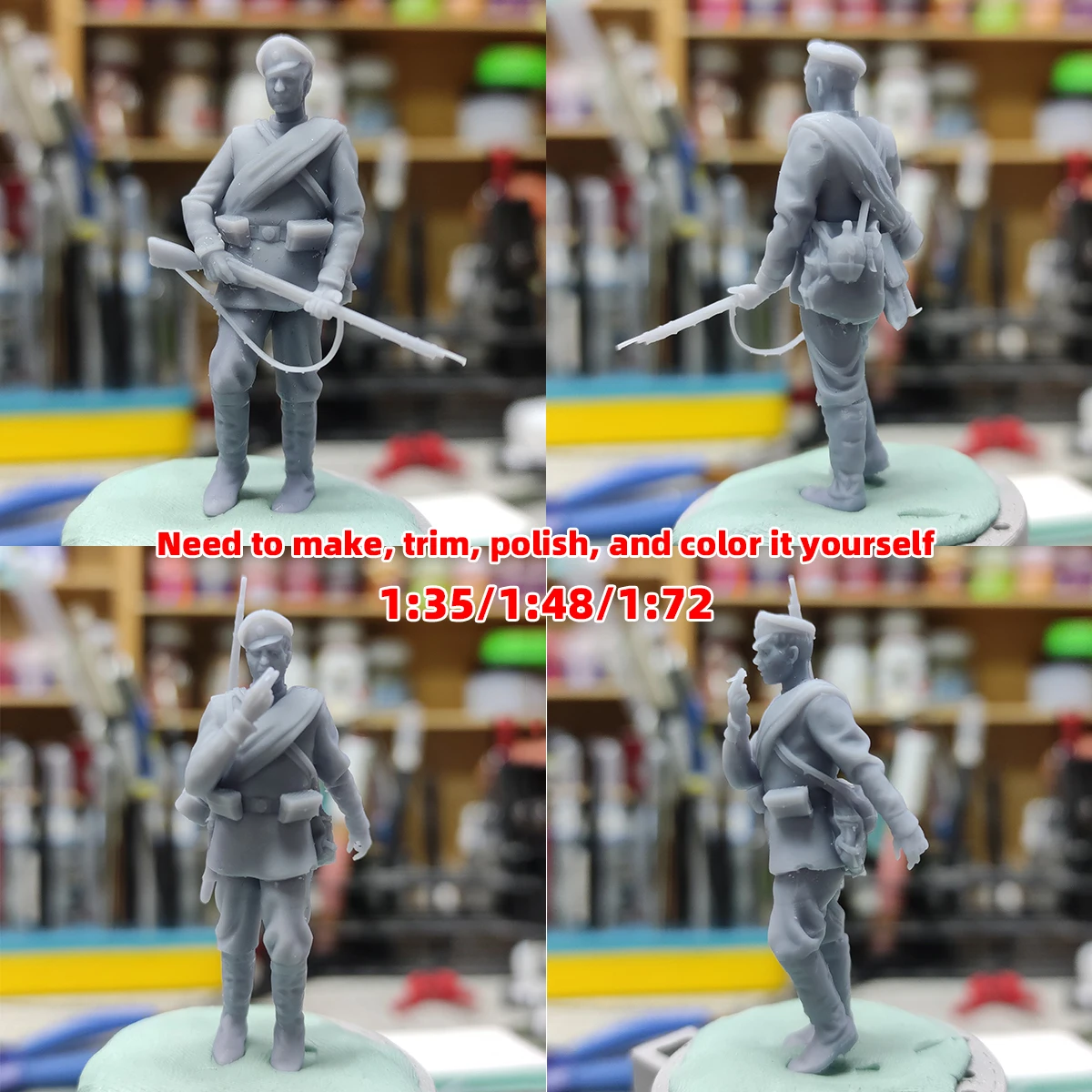 Maßstabsgetreuer Miniatur-Modellbausatz Russische Soldaten im Marsch Figuren Militär 6-teiliges Set 1914–1918 1/35 1/48 1/72 – Detail 1