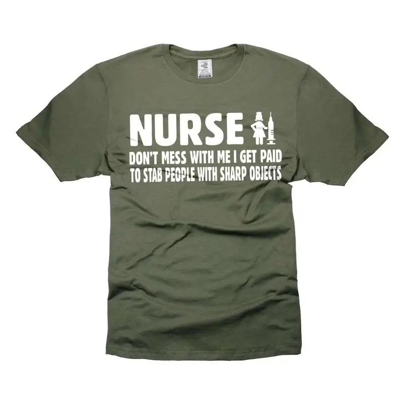 Funny Nurse T Shirt Stab Objects Saying Humor tee s
