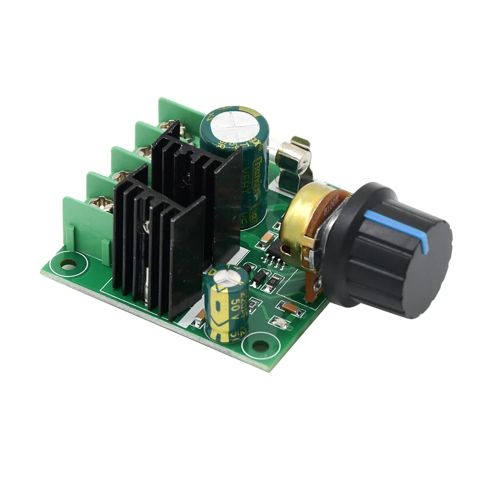 10A DC12V-40V Auto PWM DC Motor Speed Controller Regulator Governor with Knob Switch Volt Regulator Dimmer 400W Board Module