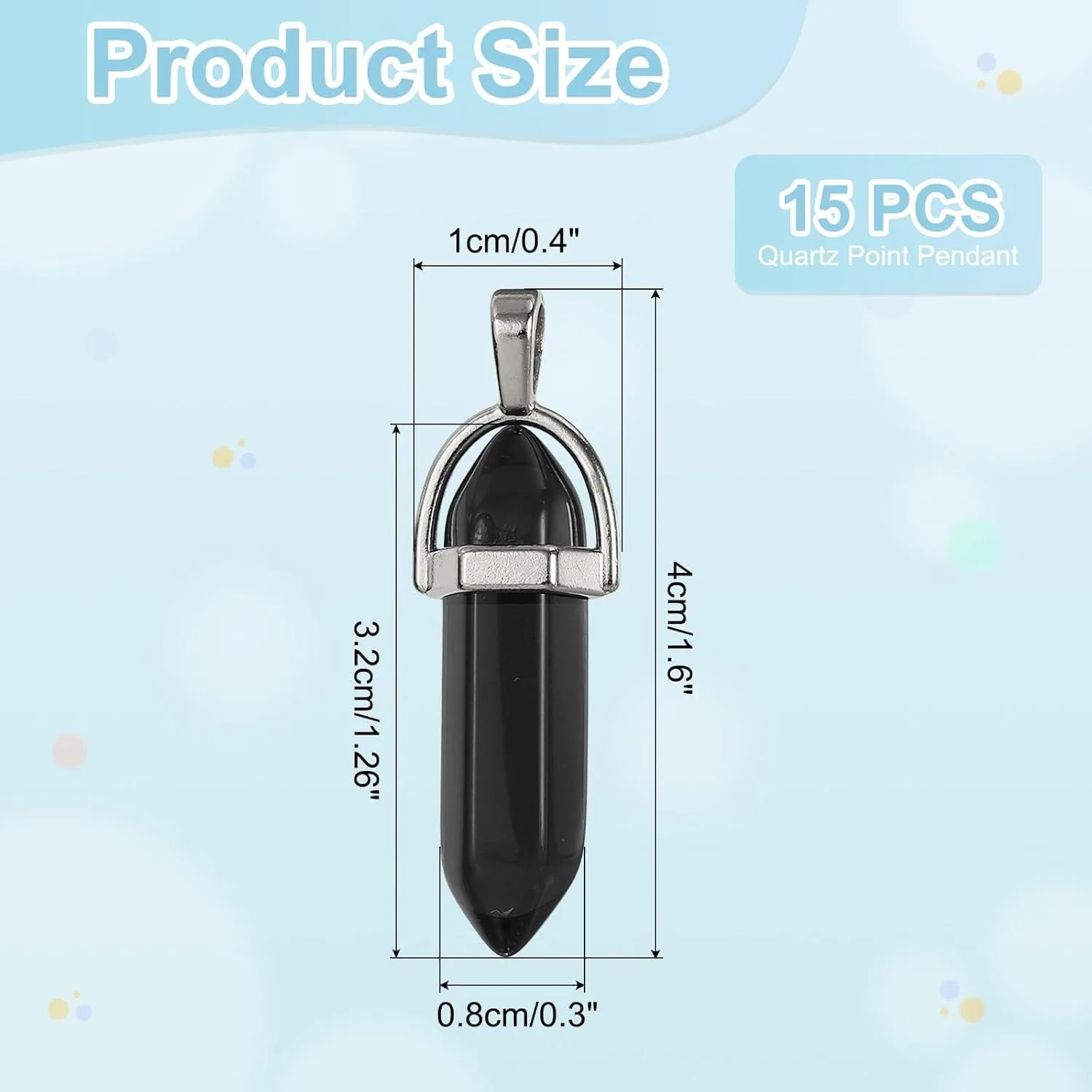 10 Pcs Hexagonal Crystal Pendant, Quartz Point Natural Stone Pendant Gemstone Necklace Beads Jewelry Quartz for Women Necklace J