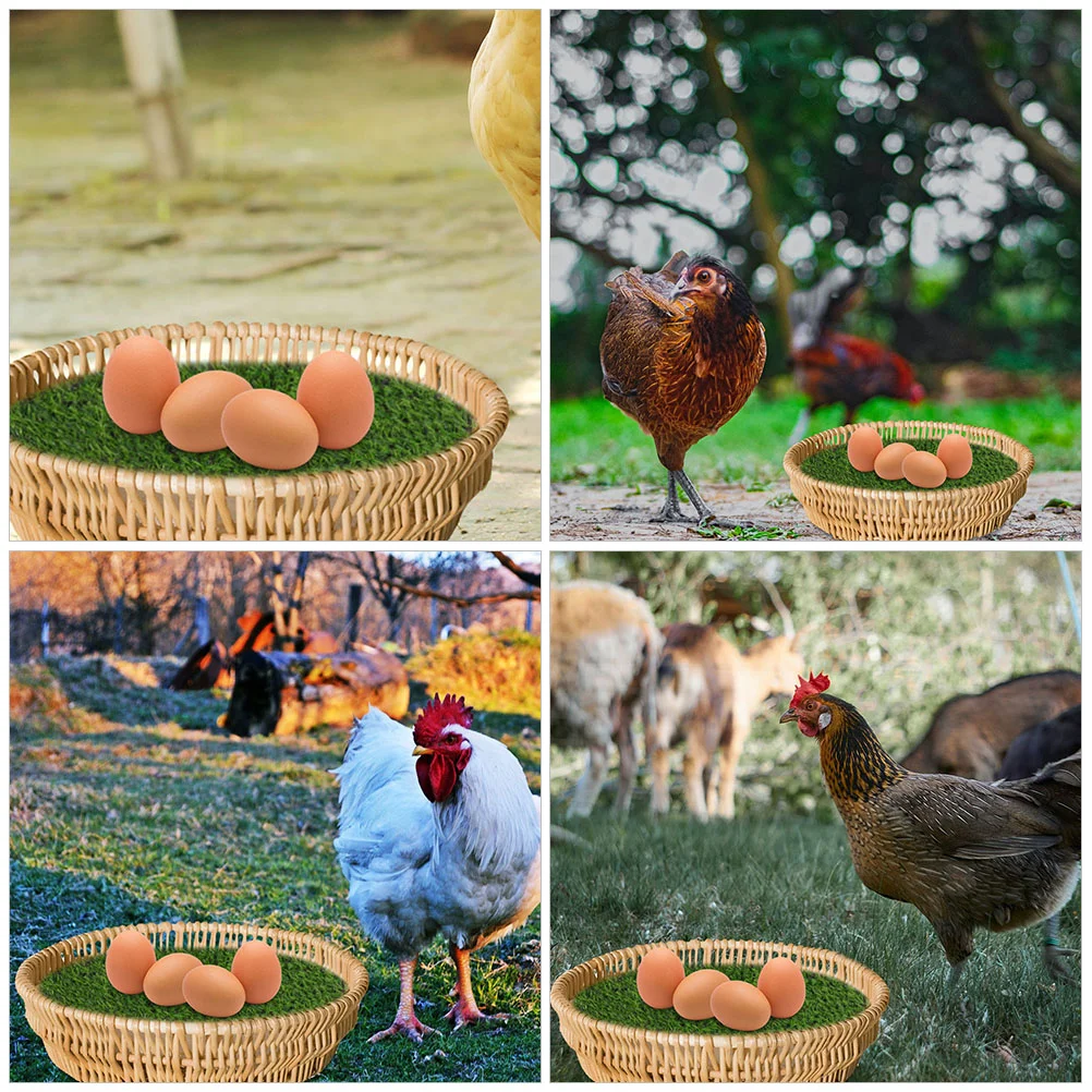 2 Pcs Chicken Coop Decorations Pad Practical Grass Mats Lawn Fake Cushions Nesting for Plastic Floor Liners Boxes