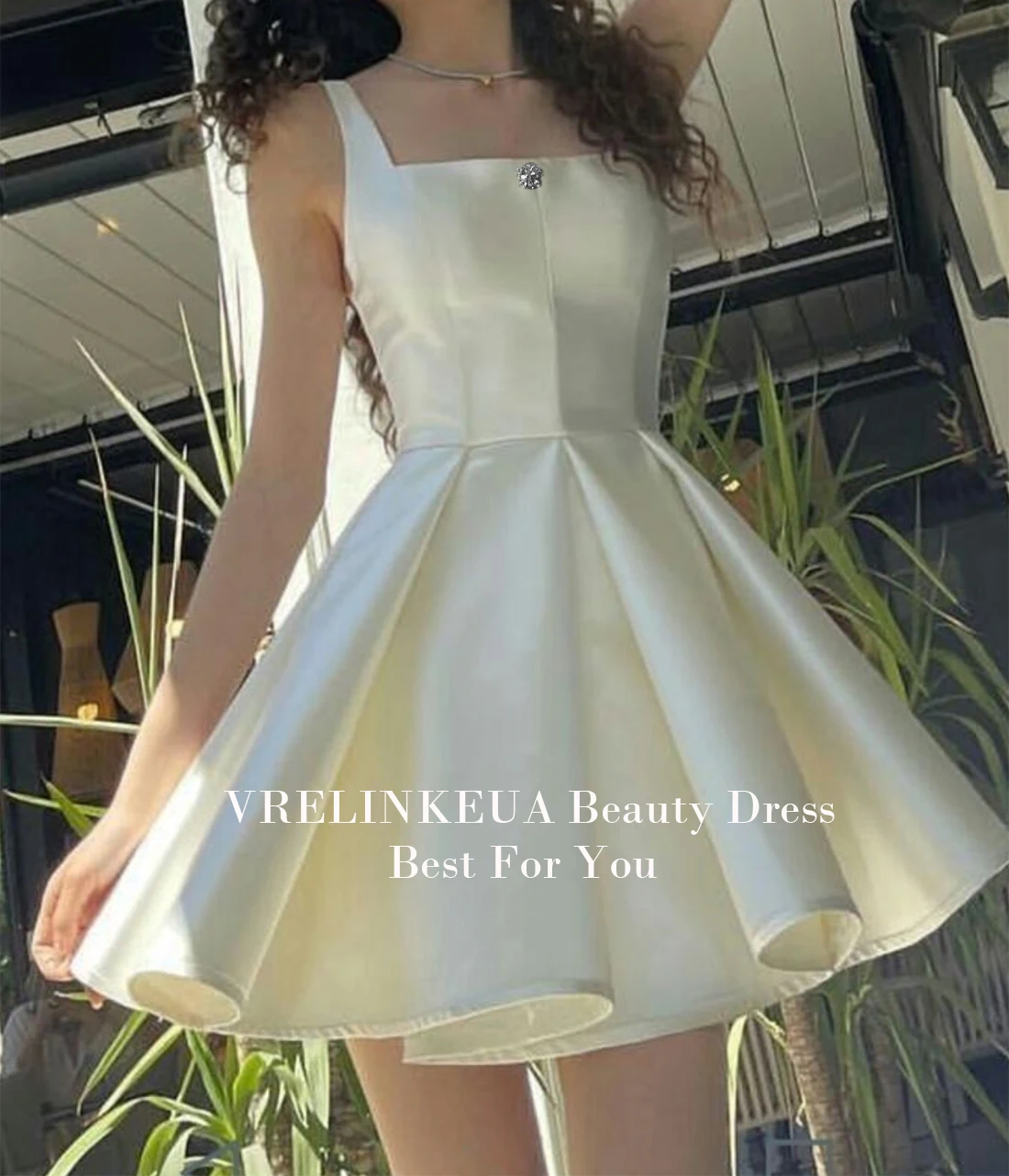 

Square Neck Mini Graduation Dress With Crystal Short Prom Dresses Homecoming Dress For Teens Wedding Party Dress Customized