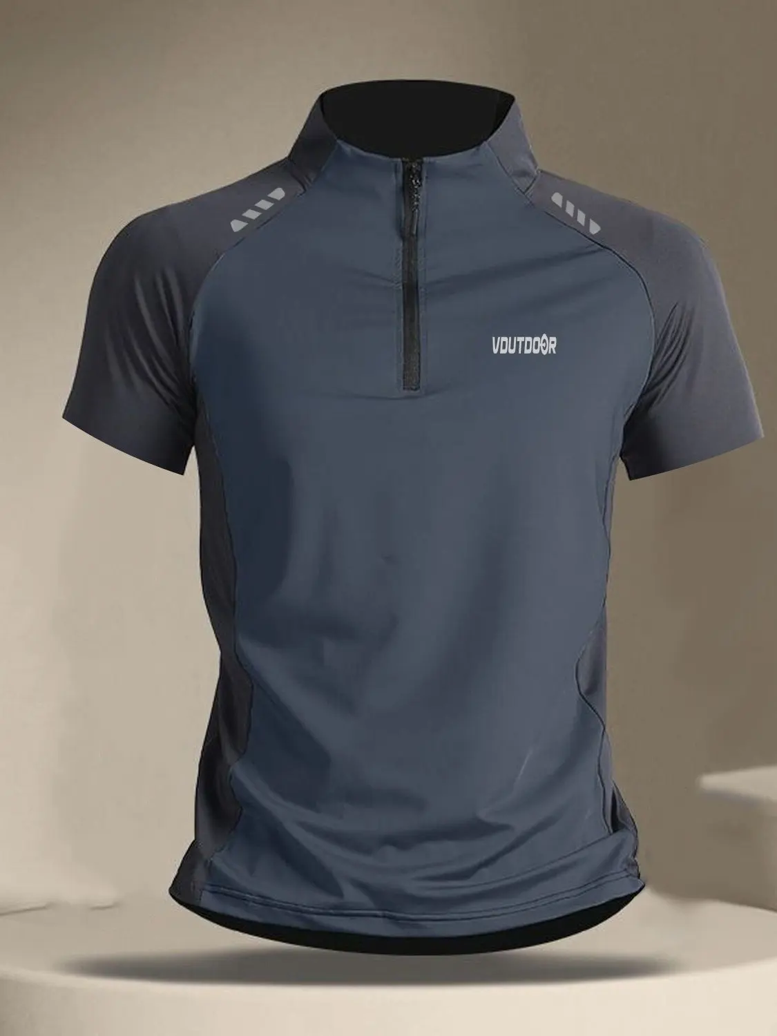 Oregon Plan Outdoor Sports Short Sleeve T-Shirt Half Zipper Athletics Fitness Sweat Wicking Quick Dry Top Breathable round Neck