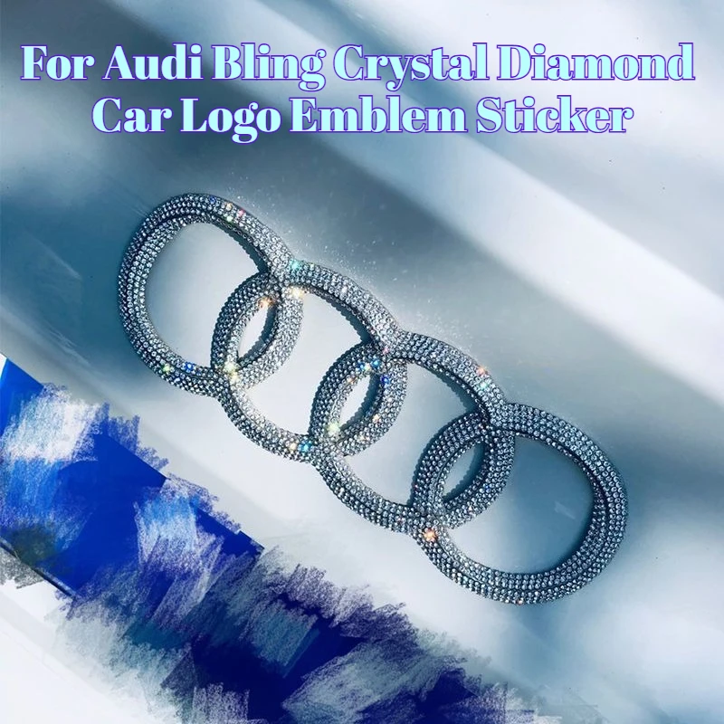 

For Audi A4L A3 Q3 A5 Q5L A6 A7 Q2L Bling Crystal Diamond Car Logo Emblem Sticker Luxury Styling Exterior Decoration Accessories