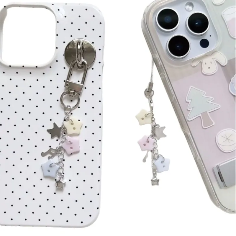 Girl Heart Instagram Music Star Phone Chain Cute Keychain Pendant Backpack Car Key Hanging Decoration Gift Keyholder Accessories