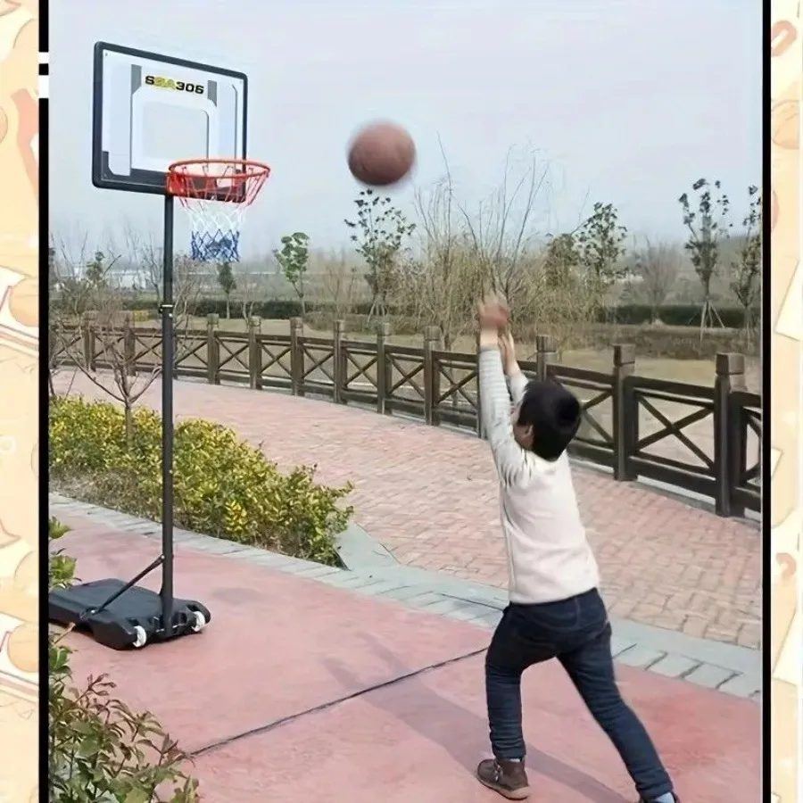 Un soporte de baloncesto plegable imprescindible para adolescentes, sistema de porta de baloncesto de altura ajustable con ruedas silenciosas y rebo duradero