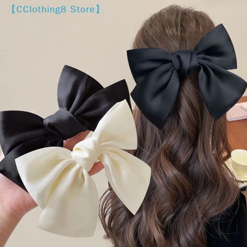 Black Big Bow Headband Hairpin Women's New Clip Hair Accessories Autumn Hairpin【AliS8】