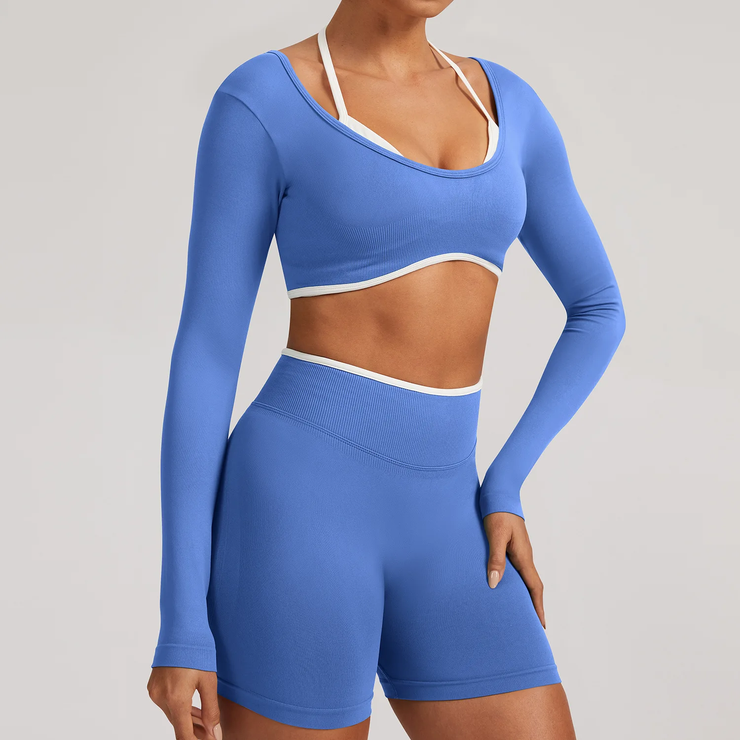 Seamless Yoga Shirts For Women Yoga Long Sleeve Fitness Running Gym Clothes Workout Dry Fit Breathable High Elastic Sports Top