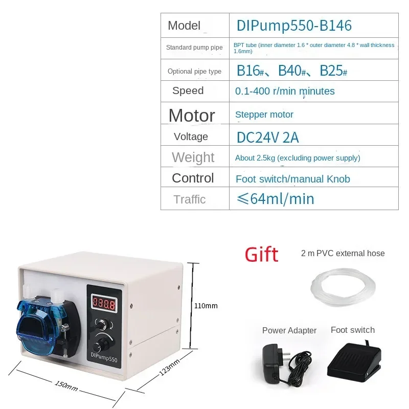 Peristaltic Pump Small Large Flow Small  High Precision Filling Machine Food Grade Circulation Constant Flow