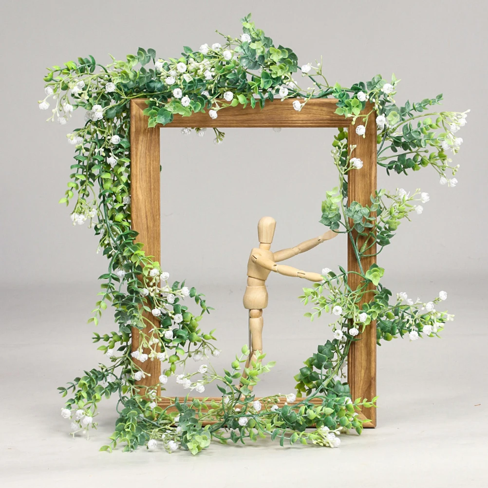 

2pcs Artificial Flower Decoration Vines Fake Plants Home Wedding Hanging Eucalyptus Leaves Rattan Decorative