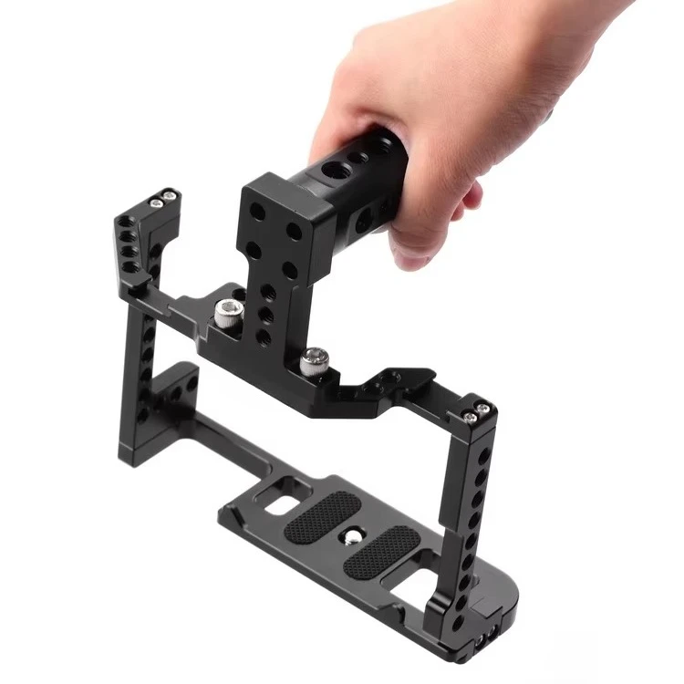 Andoer Cage Aluminum Alloy Top Handle Kit with Dual Cold Shoe Mount 1/4 Inch Screw