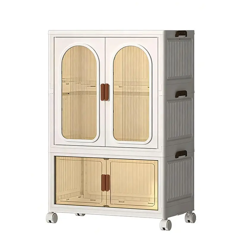Large Foldable Plastic Storage Box with Wheels