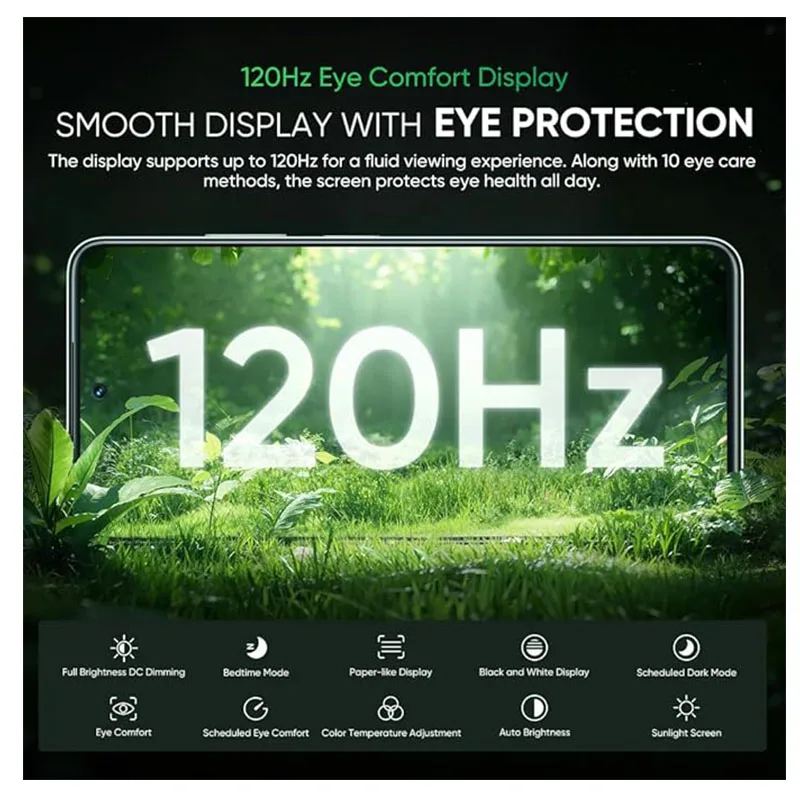 هاتف ذكي ، 5G ، ديمينسيتي chipsity ، كاميرا 50mp AI ، مجموعة هرتز ، شاشة عرض مريحة للعين ، أندرويد 15